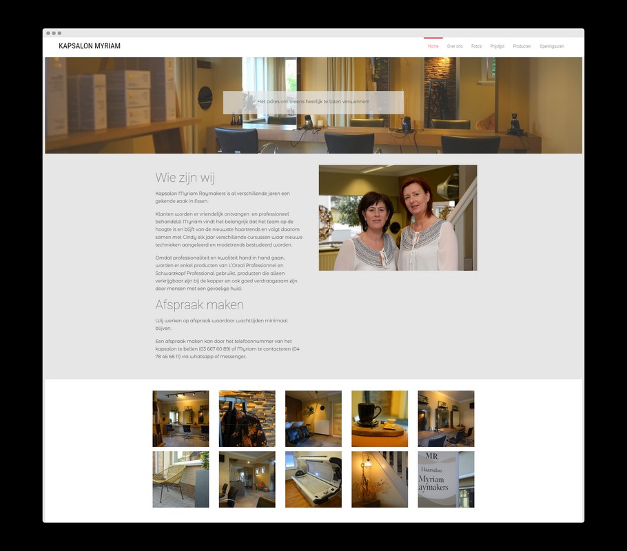 Bezoek de website van Kapsalon Myriam - Uit het portfolio van Nick Suy Webdesign