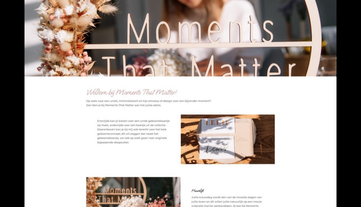 Bekijk de website van Moments That Matter - Een realisatie van Nick Suy Webdesign