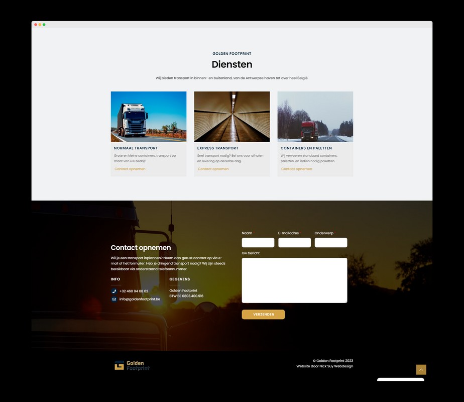 Diensten - Golden Footprint - Een realisatie van Nick Suy Webdesign