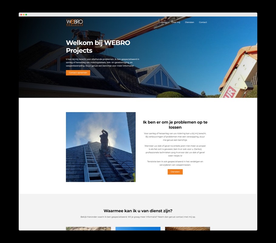 WEBRO Projects - Een website laten maken door Nick Suy Webdesign